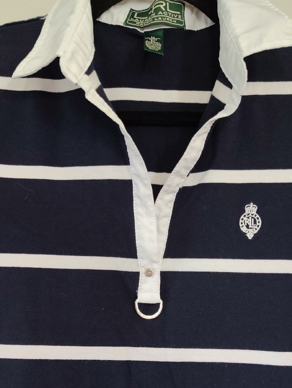 Vintage Lauren Active Ralph Lauren Navy and White Striped Polo Dress Size M - Picture 3 of 5